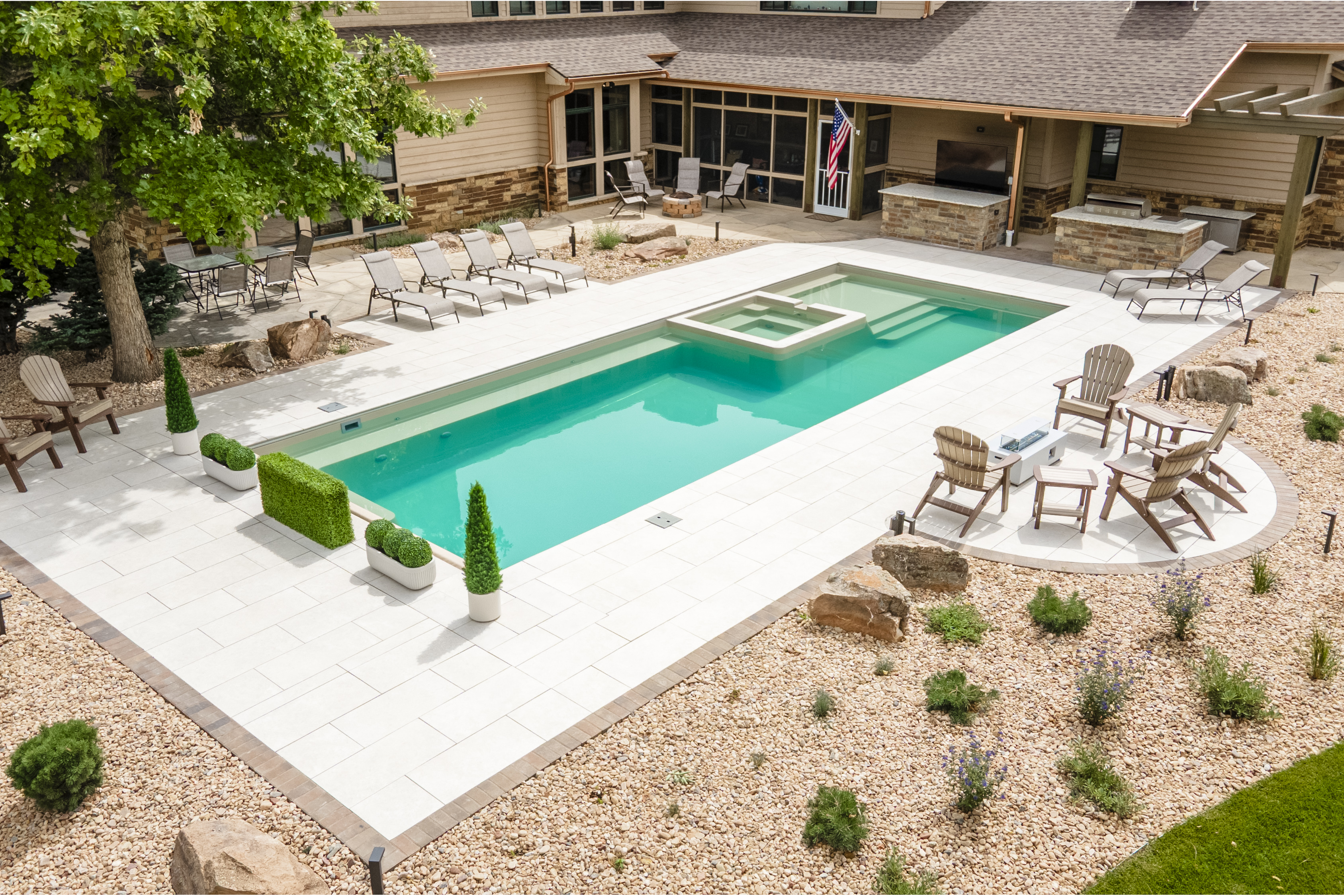 Completed Colorado Pool Pros backyard with installed swimming pool